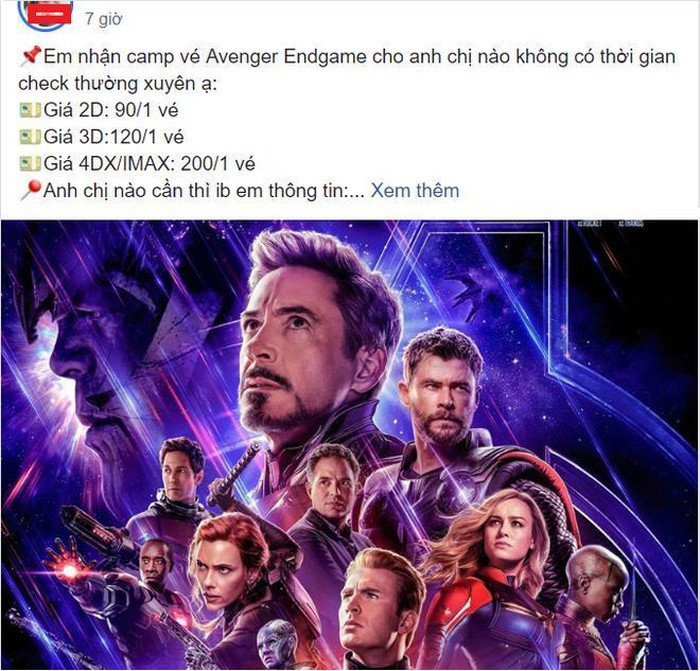Avengers: Endgame - Phe vé đội giá trên trời làm người xem bức xúc - Ảnh 4. Avengers: Endgame - Phe vé đội giá trên trời làm người xem bức xúc - Ảnh 4.