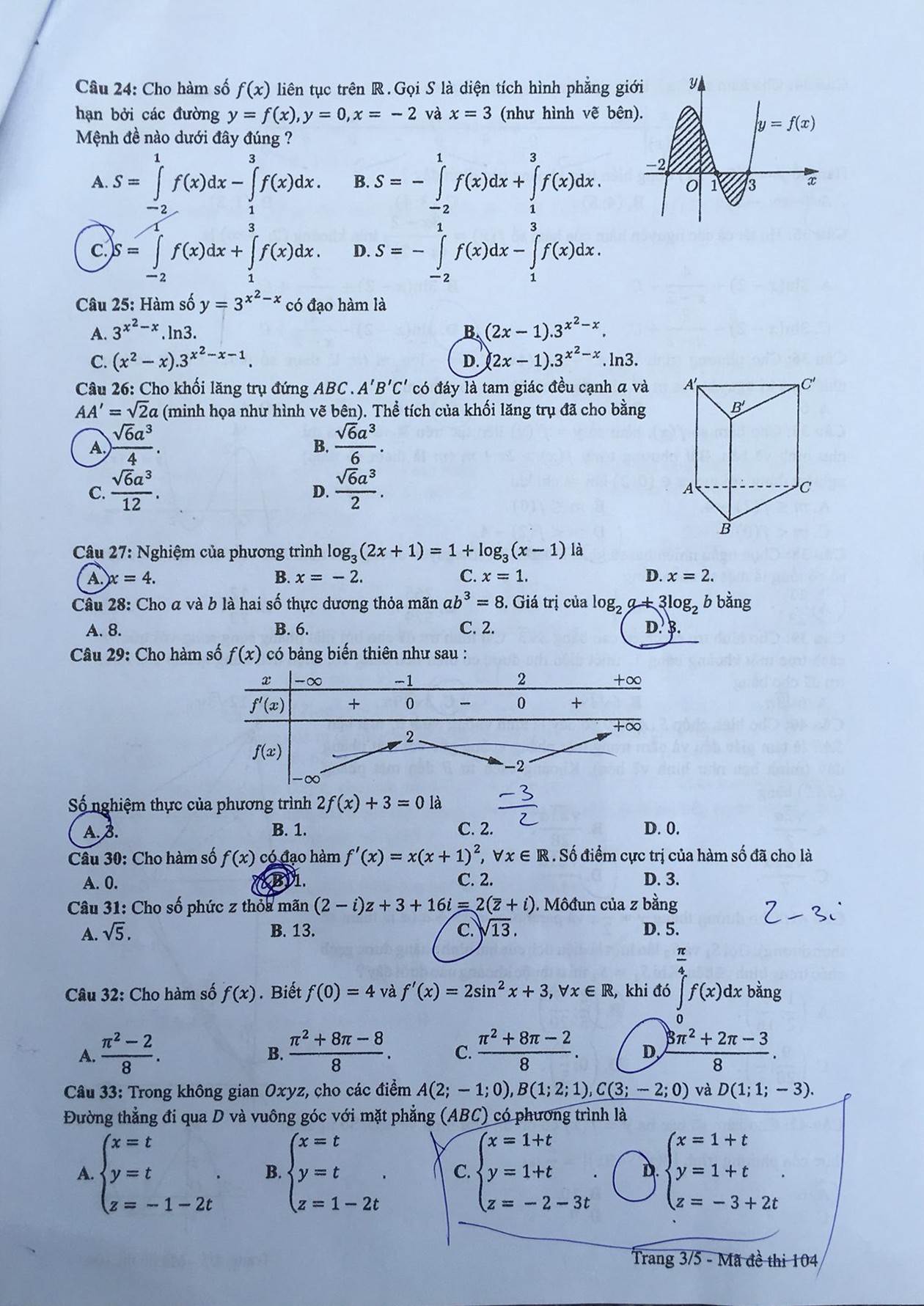 Đáp án môn toán thi THPT quốc gia 2019 - Ảnh 17.