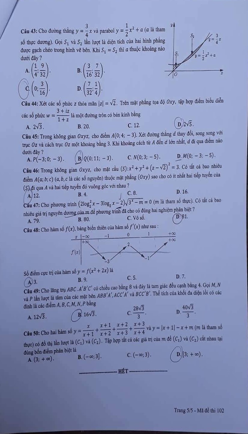 Đáp án môn toán thi THPT quốc gia 2019 - Ảnh 9.