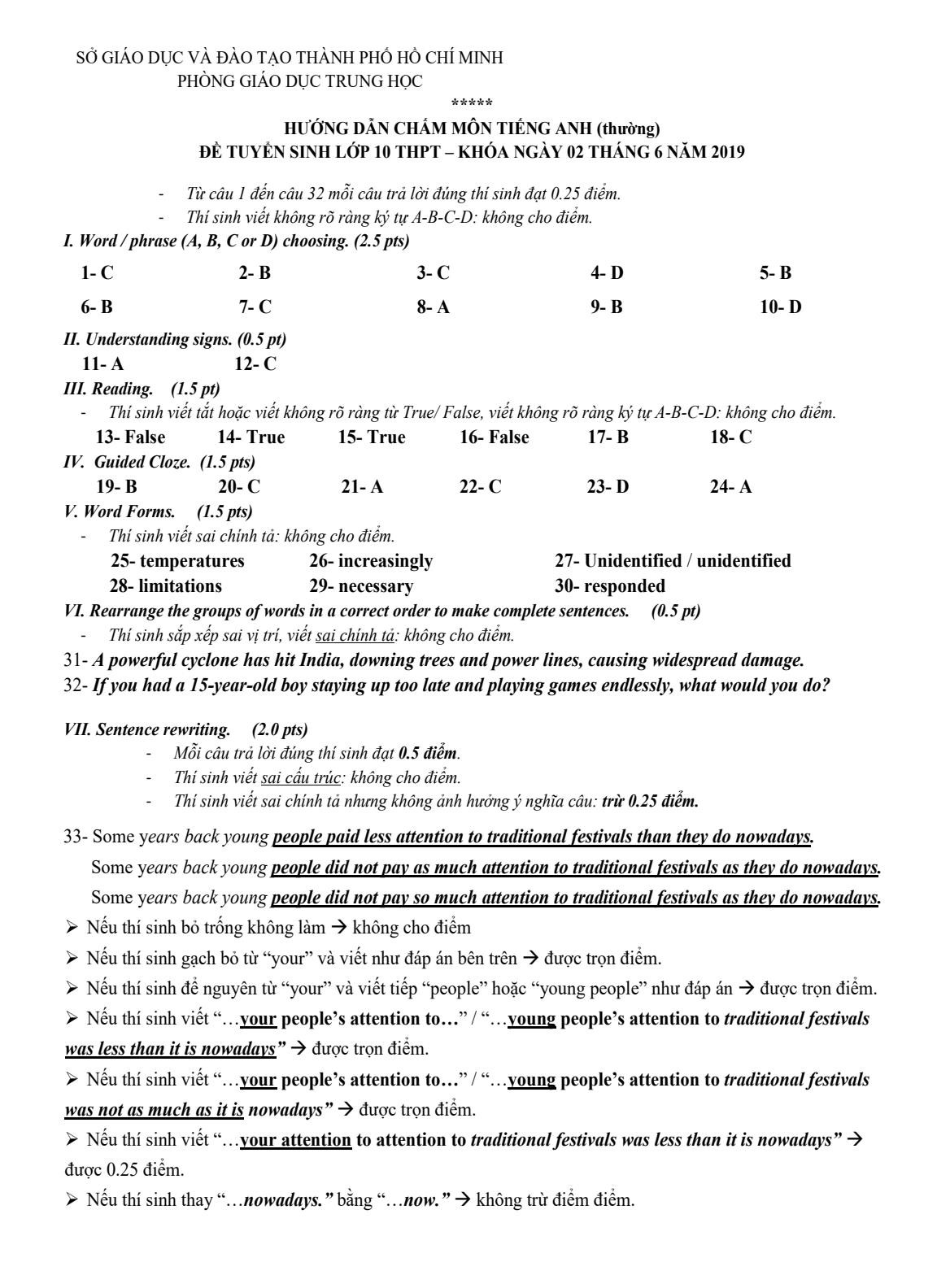 TP.HCM công bố đáp án các môn thi tuyển sinh lớp 10 - Ảnh 2. TP.HCM công bố đáp án các môn thi tuyển sinh lớp 10 - Ảnh 2.