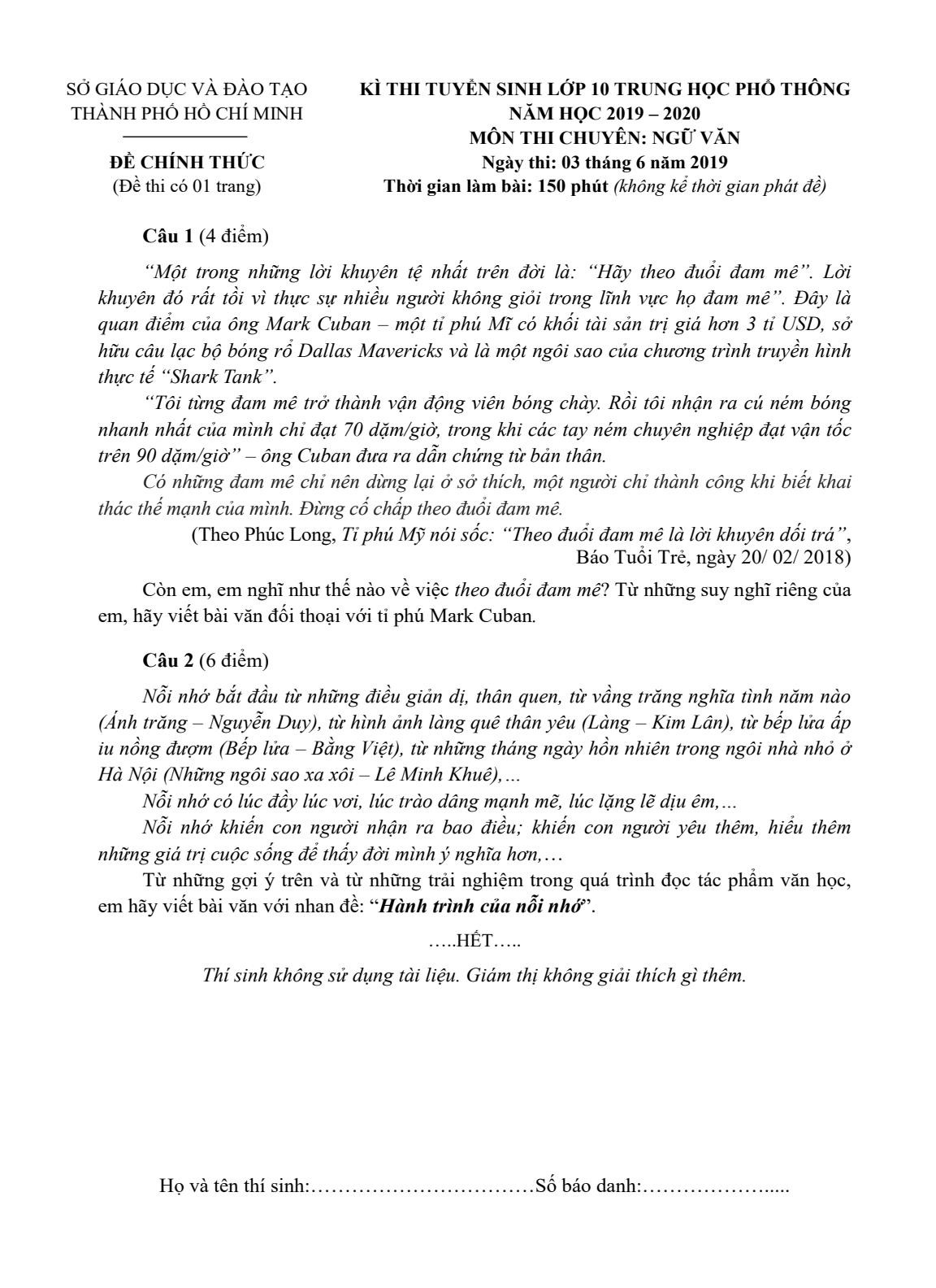 TP.HCM công bố đáp án các môn thi tuyển sinh lớp 10 - Ảnh 14. TP.HCM công bố đáp án các môn thi tuyển sinh lớp 10 - Ảnh 14.
