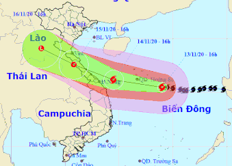 Bão số 13: Từ đêm nay 13-11, vùng biển miền Trung gió giật trên cấp 7 - Ảnh 1.