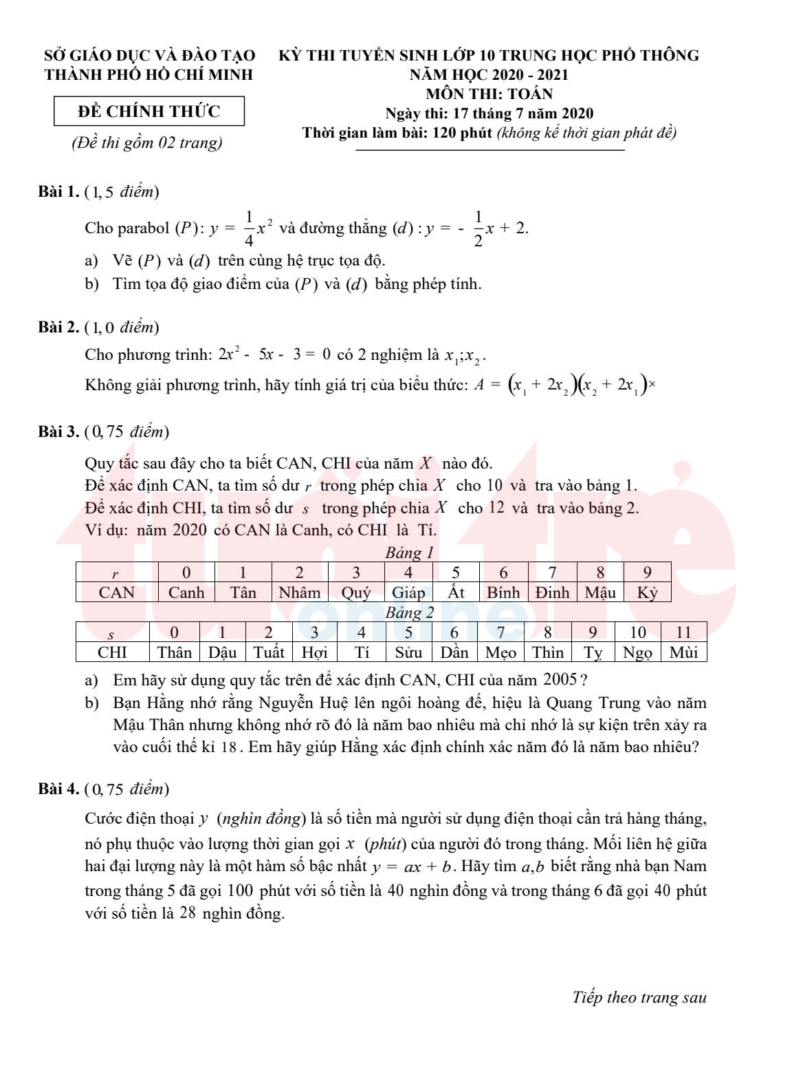 TP.HCM công bố đáp án bài thi tuyển sinh lớp 10 - Ảnh 7. TP.HCM công bố đáp án bài thi tuyển sinh lớp 10 - Ảnh 7.