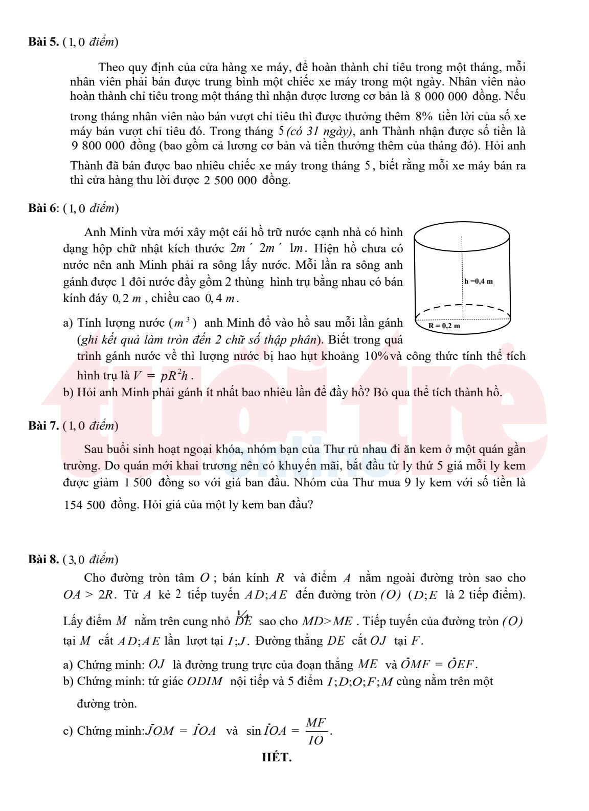 TP.HCM công bố đáp án bài thi tuyển sinh lớp 10 - Ảnh 8. TP.HCM công bố đáp án bài thi tuyển sinh lớp 10 - Ảnh 8.