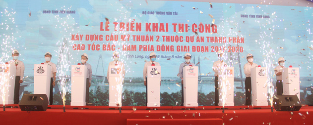 Triển khai thi công cầu Mỹ Thuận 2 phía bờ Vĩnh Long - Ảnh 1. Triển khai thi công cầu Mỹ Thuận 2 phía bờ Vĩnh Long - Ảnh 1.