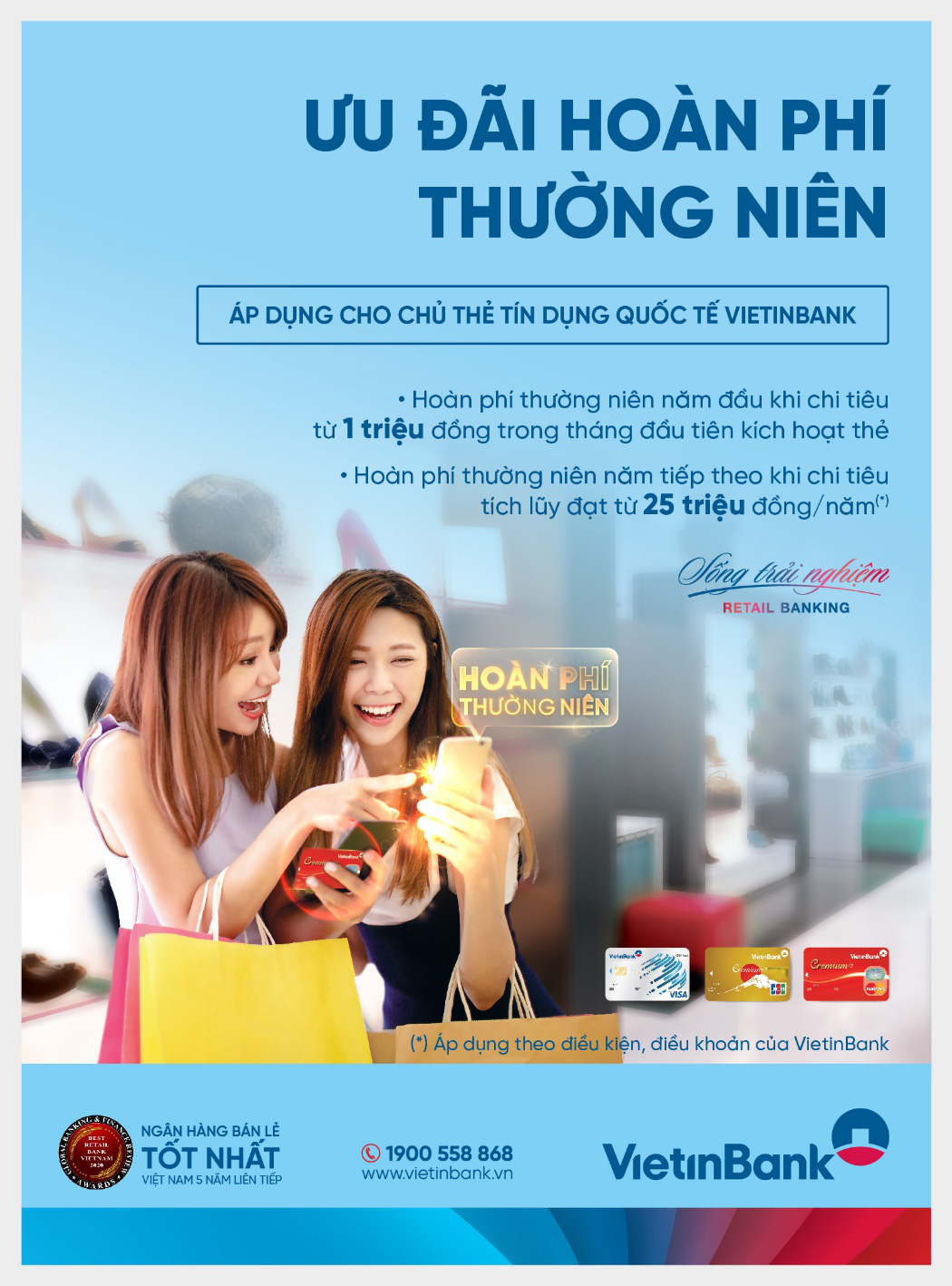 Hoàn phí thường niên cho chủ thẻ tín dụng quốc tế VietinBank - Ảnh 1. Hoàn phí thường niên cho chủ thẻ tín dụng quốc tế VietinBank - Ảnh 1.
