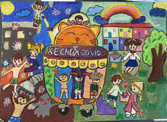 Vẽ bộ đội đi chợ giúp dân, bé 9 tuổi giành giải đặc biệt - Ảnh 2. Vẽ bộ đội đi chợ giúp dân, bé 9 tuổi giành giải đặc biệt - Ảnh 2.