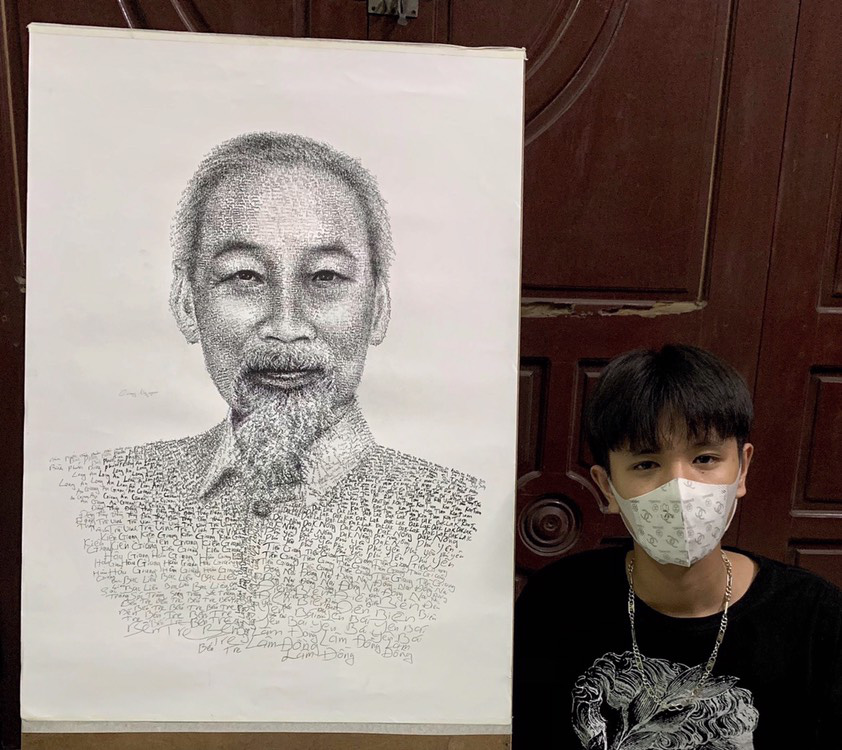 10X Bắc Ninh vẽ chân dung Bác Hồ bằng tên 63 tỉnh thành - Ảnh 1. 10X Bắc Ninh vẽ chân dung Bác Hồ bằng tên 63 tỉnh thành - Ảnh 1.