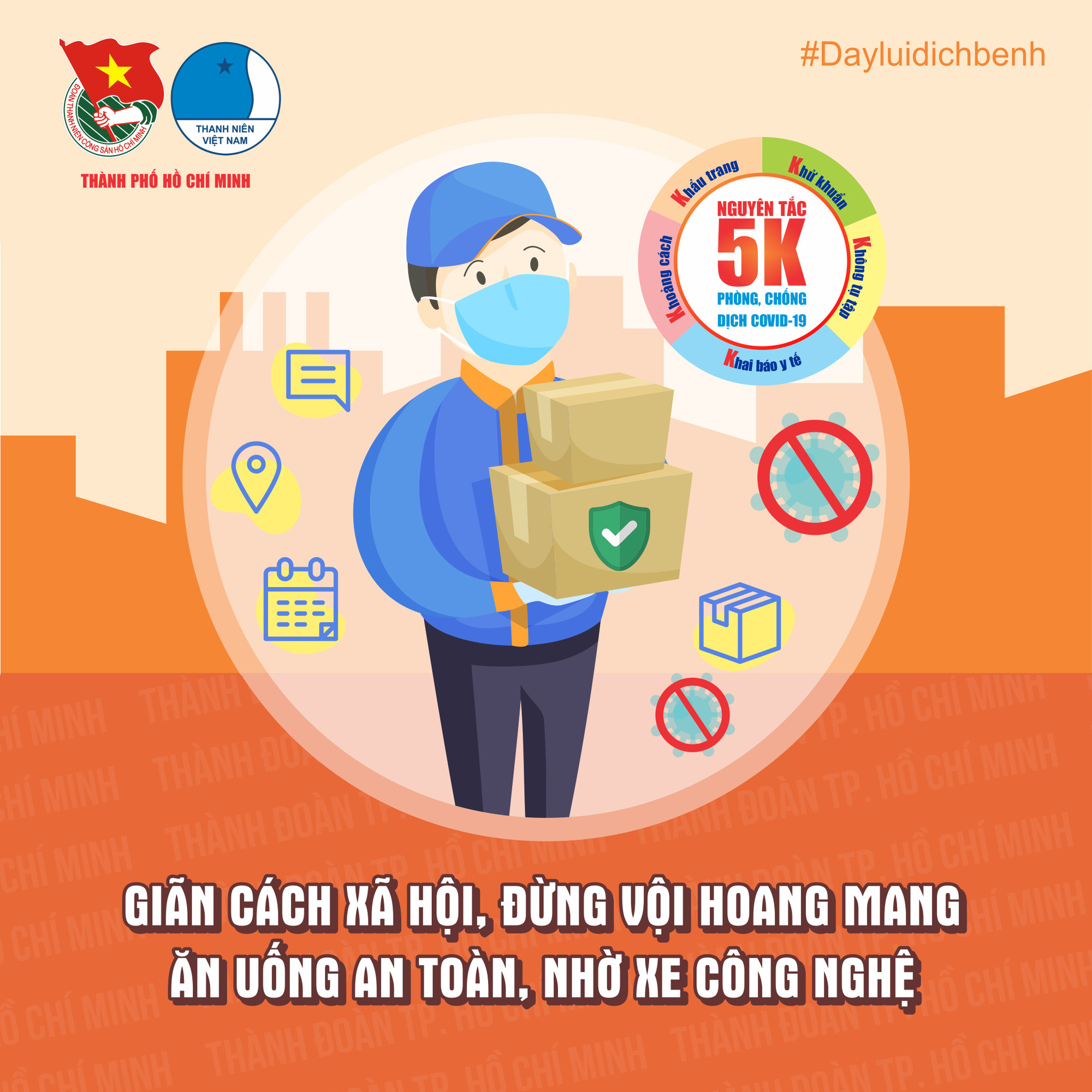 Quy tắc 5K cho tài xế xe ôm, shipper công nghệ để phòng chống dịch - Ảnh 2.