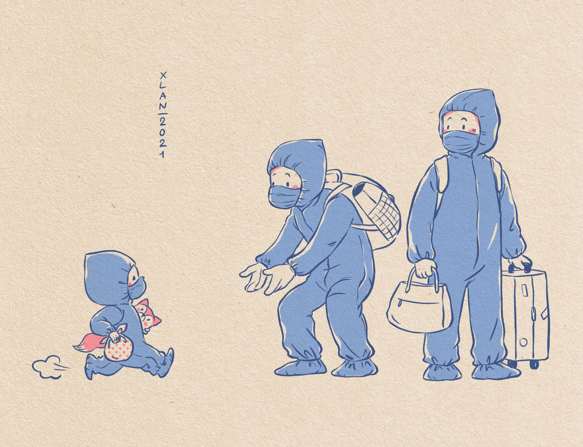 Bộ tranh đáng yêu em bé cách ly gây bão mạng - Ảnh 2. Bộ tranh đáng yêu em bé cách ly gây bão mạng - Ảnh 2.