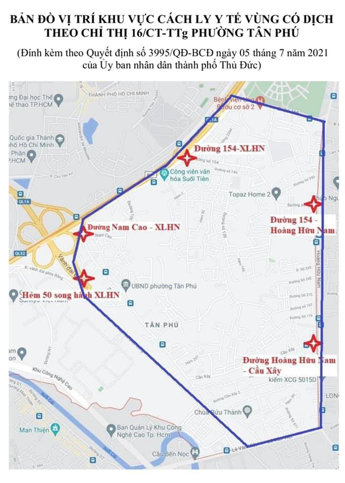 Phong tỏa, cách ly y tế phường Tân Phú, TP Thủ Đức - Ảnh 1.