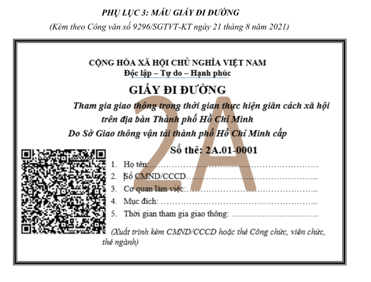 Sở GTVT TP.HCM hướng dẫn cấp giấy đi đường cho người làm việc ngành giao thông - Ảnh 1. Sở GTVT TP.HCM hướng dẫn cấp giấy đi đường cho người làm việc ngành giao thông - Ảnh 1.