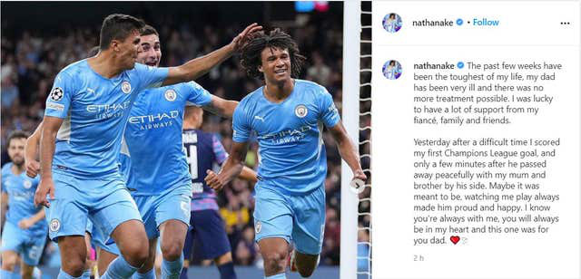 Cha của hậu vệ Nathan Ake qua đời chỉ vài phút sau khi anh ghi bàn ở Champions League - Ảnh 1. Cha của hậu vệ Nathan Ake qua đời chỉ vài phút sau khi anh ghi bàn ở Champions League - Ảnh 1.