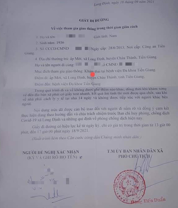 Cụ ông 85 tuổi được cấp giấy đi đường để... khám thai - Ảnh 1.