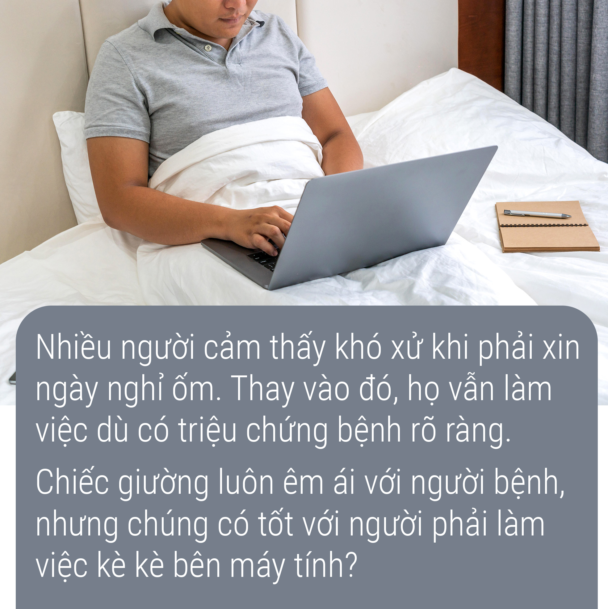 Làm việc trên giường, có bình thường? - Ảnh 1.