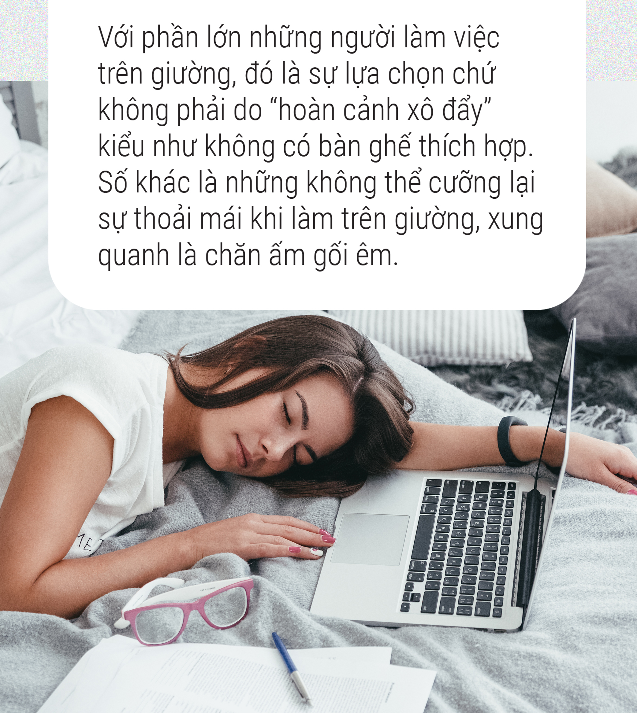 Làm việc trên giường, có bình thường? - Ảnh 3.