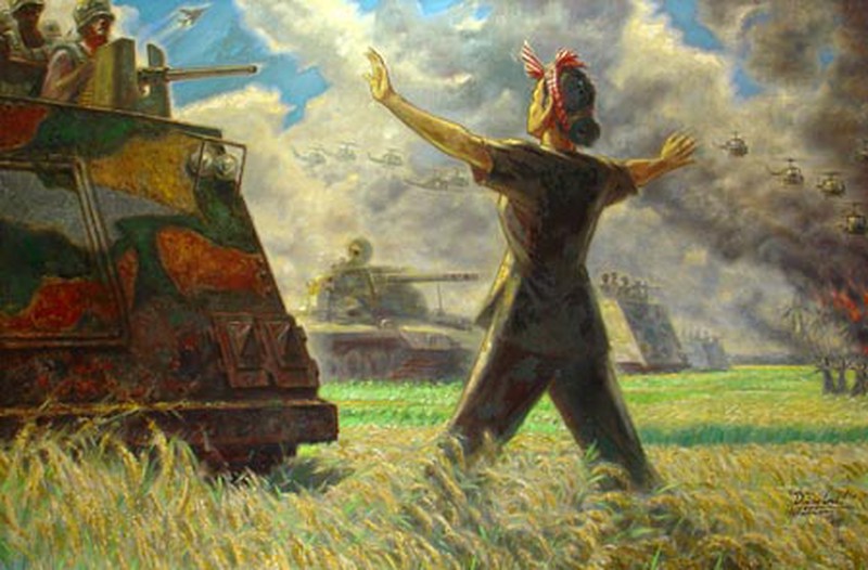 Họa sĩ Lê Lam - tác giả bức tranh cổ động nổi tiếng ‘Dừng lại’ đã qua đời - Ảnh 2. Họa sĩ Lê Lam - tác giả bức tranh cổ động nổi tiếng ‘Dừng lại’ đã qua đời - Ảnh 2.