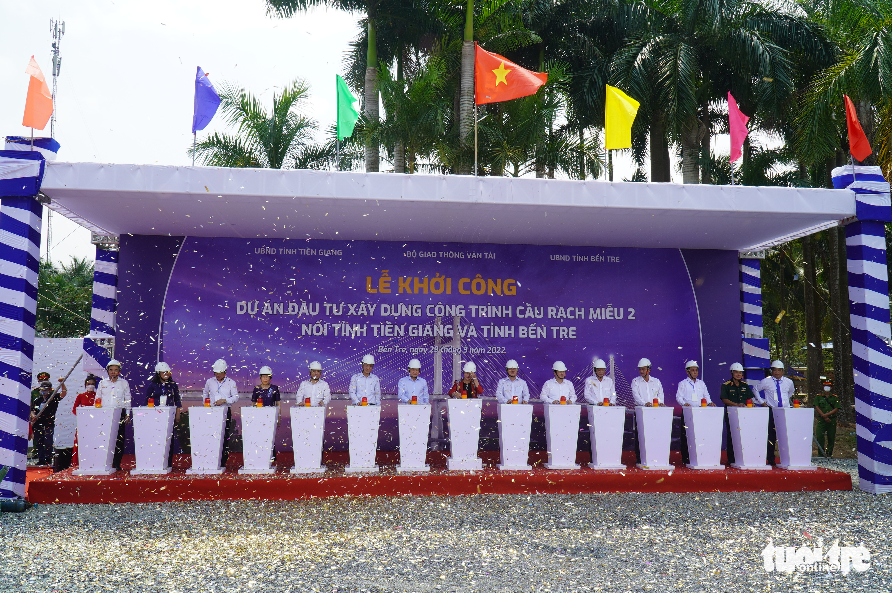 Khởi công xây dựng cầu Rạch Miễu 2 - Ảnh 1. Khởi công xây dựng cầu Rạch Miễu 2 - Ảnh 1.