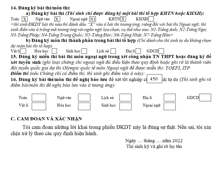 Lưu ý gì khi đăng ký thi tốt nghiệp THPT 2022? - Ảnh 3.