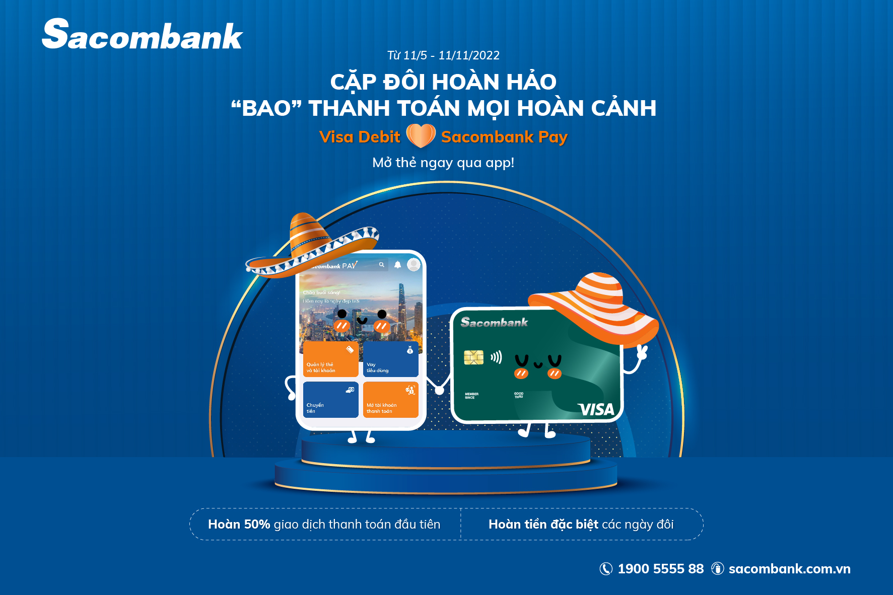 Nhiều ưu đãi khi mở mới thẻ thanh toán Sacombank Visa trên ứng dụng Sacombank Pay - Ảnh 1. Nhiều ưu đãi khi mở mới thẻ thanh toán Sacombank Visa trên ứng dụng Sacombank Pay - Ảnh 1.