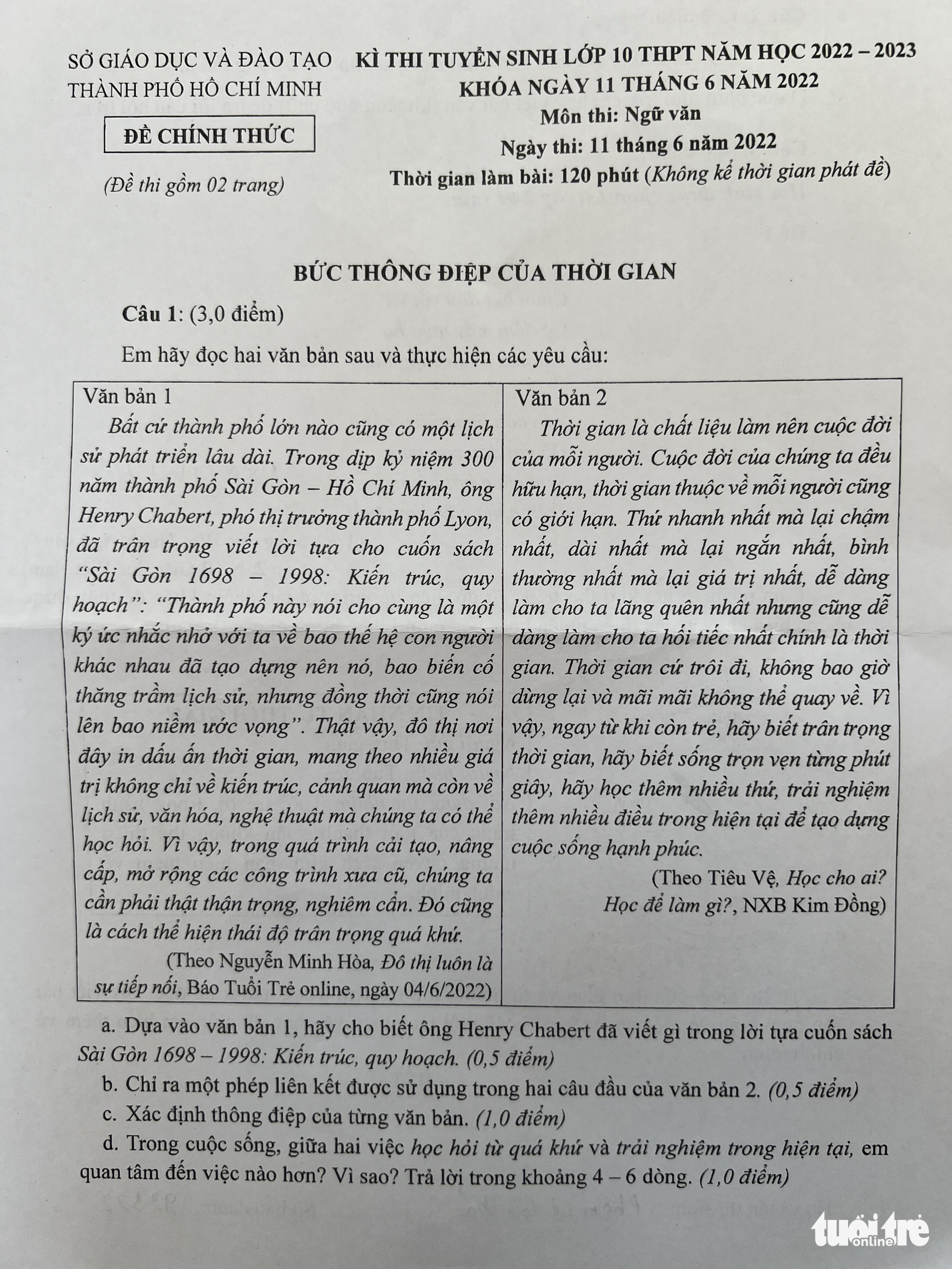 Đề thi văn vào lớp 10 TP.HCM: Thí sinh nói nhẹ nhàng, giáo viên: Không dễ lấy điểm cao - Ảnh 1. Đề thi văn vào lớp 10 TP.HCM: Thí sinh nói nhẹ nhàng, giáo viên: Không dễ lấy điểm cao - Ảnh 1.