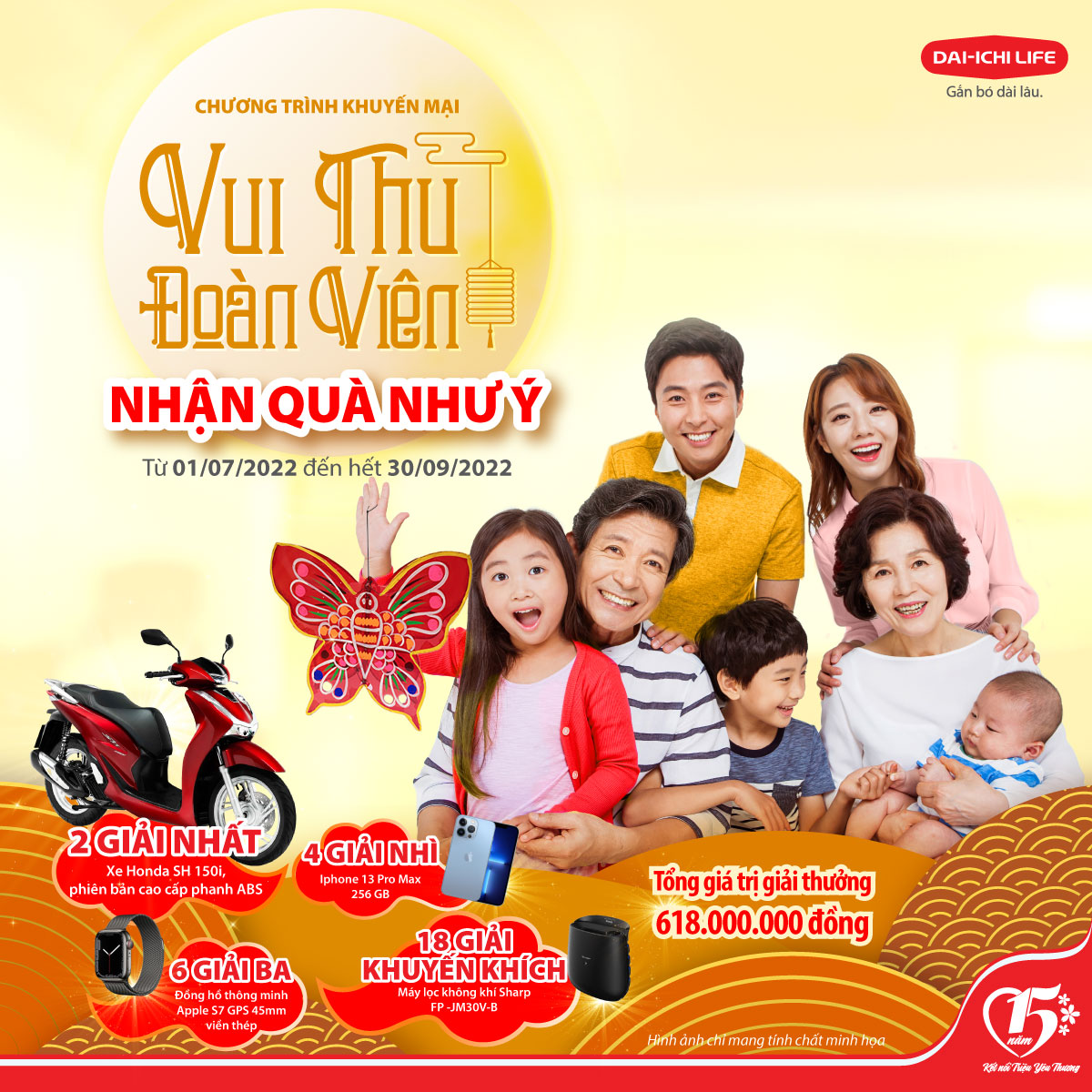 Vui thu đoàn viên - Nhận quà như ý hơn 600 triệu đồng từ Dai-ichi Life Việt Nam - Ảnh 1. Vui thu đoàn viên - Nhận quà như ý hơn 600 triệu đồng từ Dai-ichi Life Việt Nam - Ảnh 1.