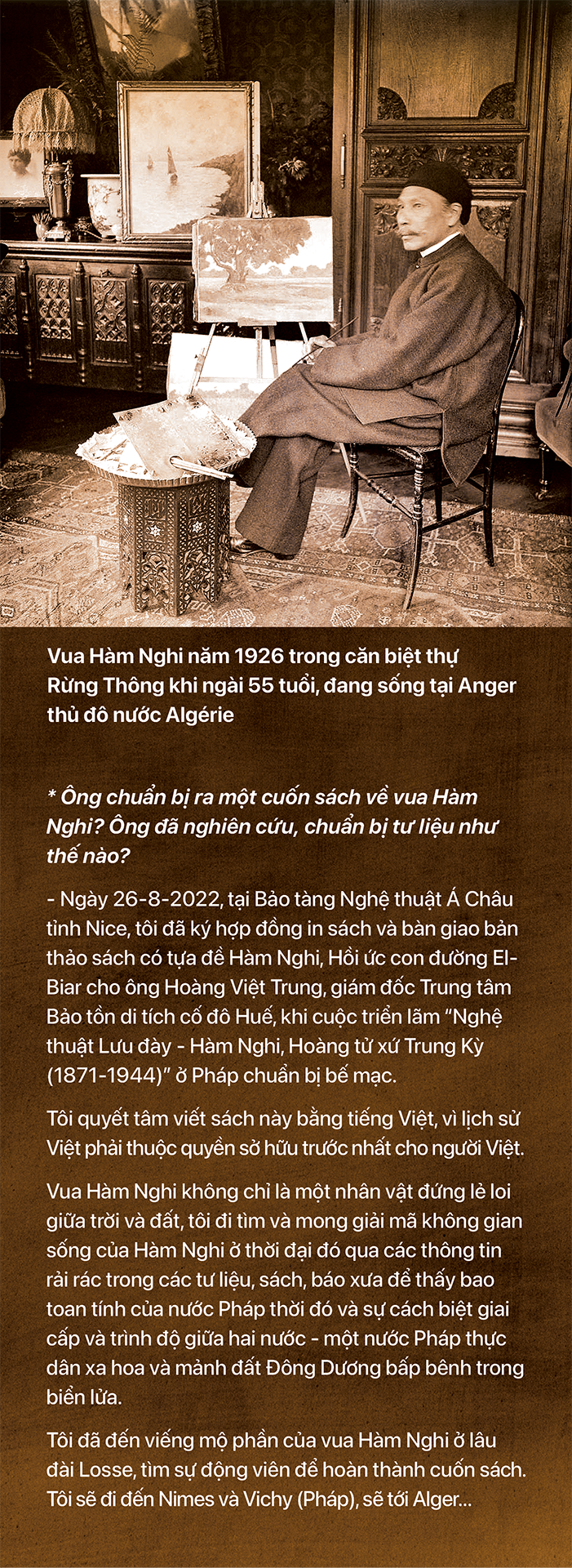 Phỏng vấn người sở hữu bức tranh Chiều tà của vua Hàm Nghi - Ảnh 3.
