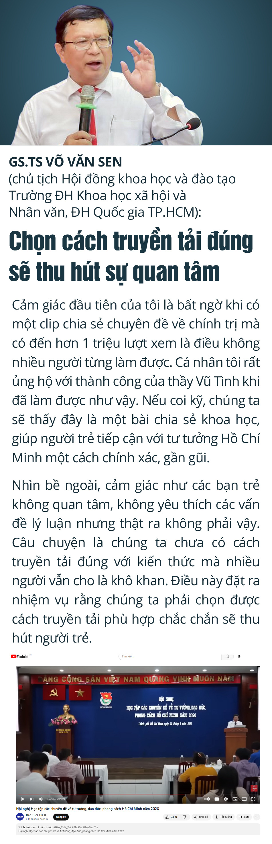 Bài giảng triệu lượt xem và bài học từ Bác - Ảnh 9.