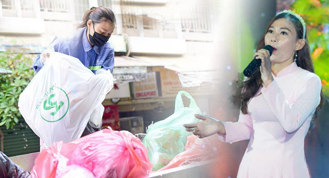 Sáng chị Sự thu gom rác, tối chị tranh thủ đi hát ở các phòng trà đến 1h-2h sáng Tô Ngọc Sự