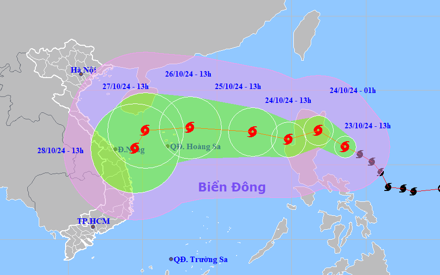 Bão Trà Mi sắp đi vào Biển Đông, dự báo giật cấp 15