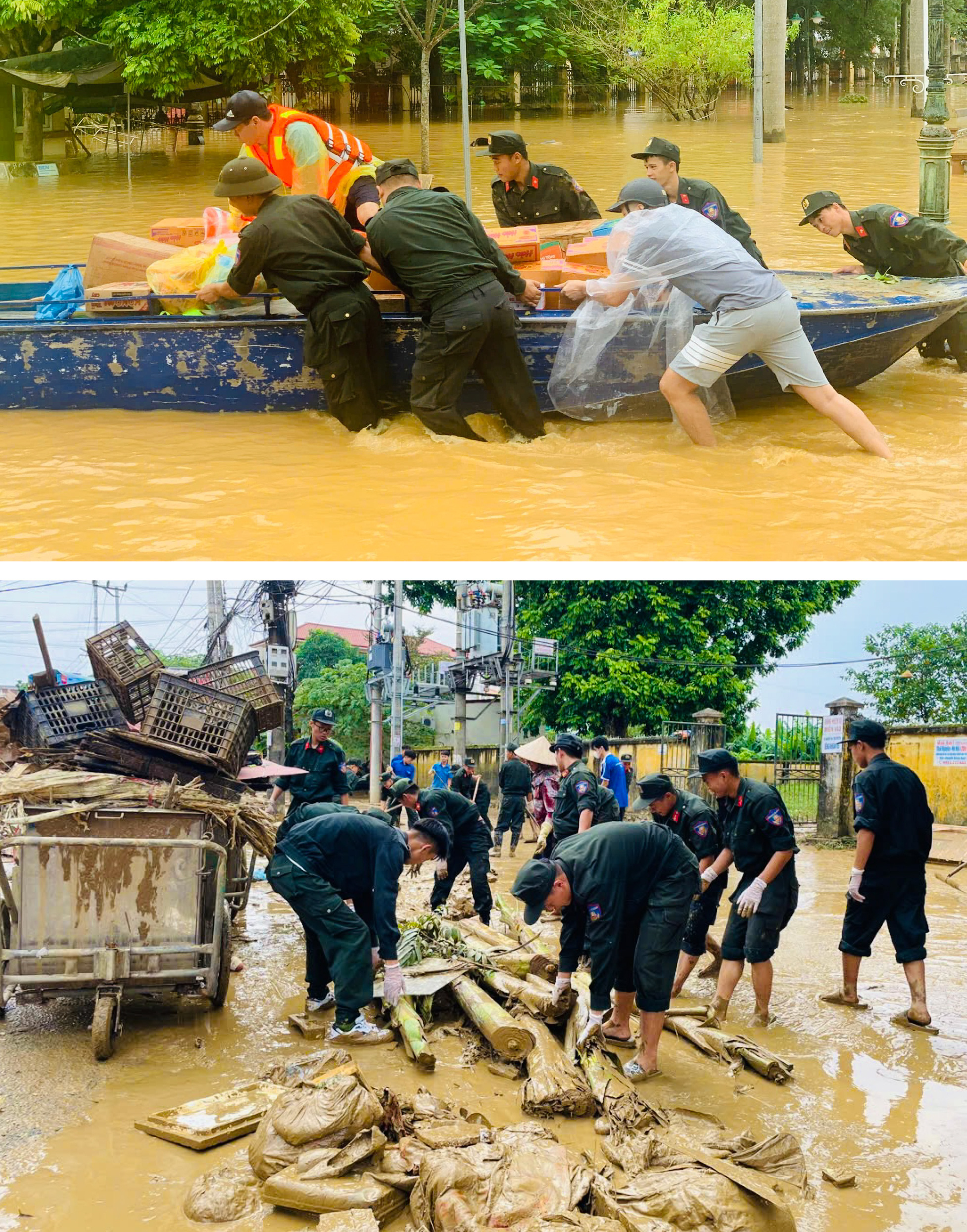 Cõng nhu yếu phẩm tiếp tế đồng bào vùng sạt lở - Ảnh 11.