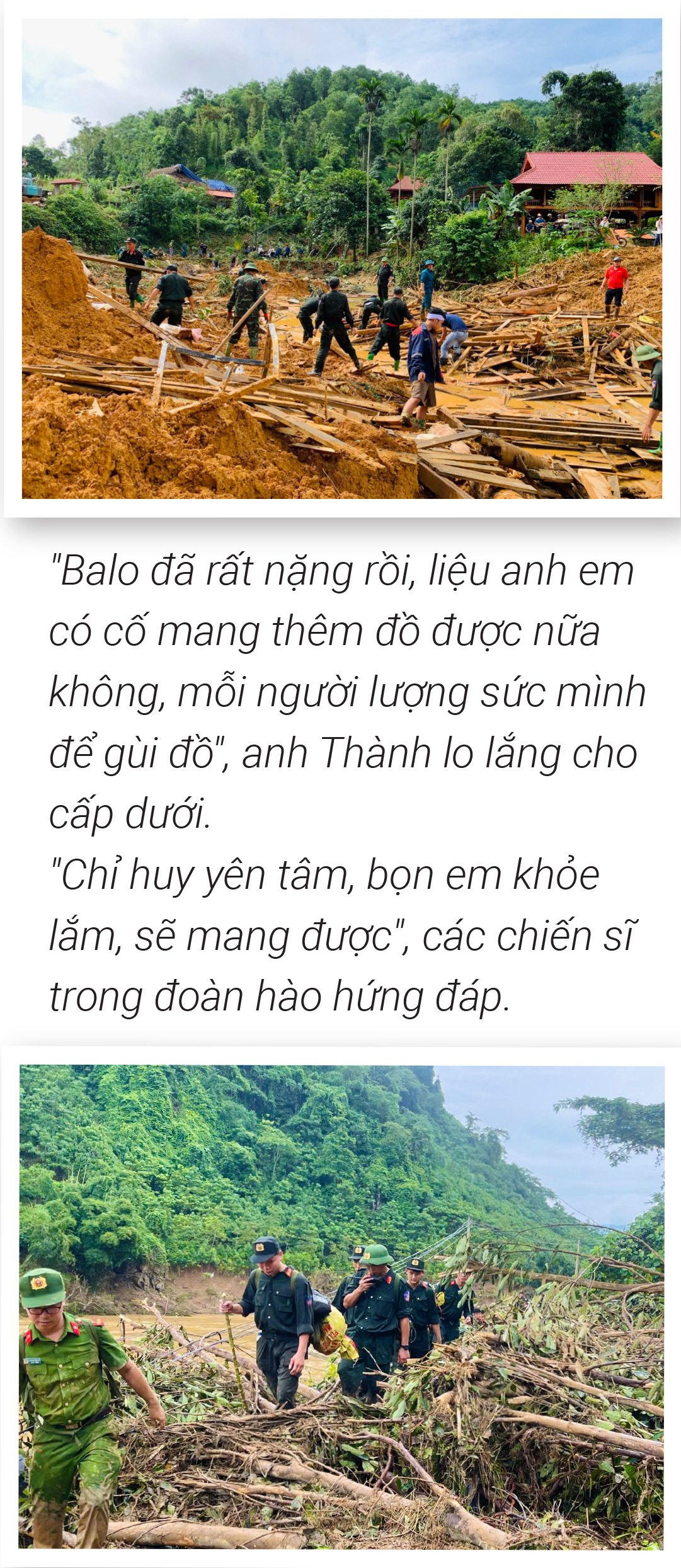 Cõng nhu yếu phẩm tiếp tế đồng bào vùng sạt lở - Ảnh 5.