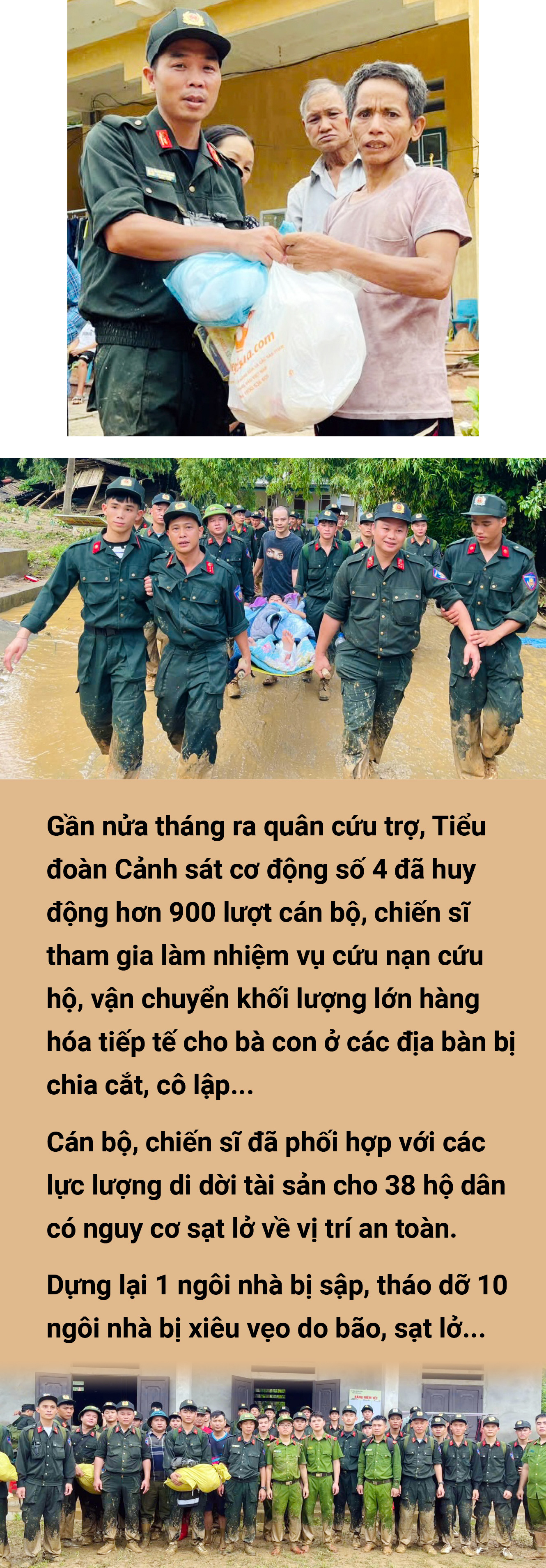 Cõng nhu yếu phẩm tiếp tế đồng bào vùng sạt lở - Ảnh 12.