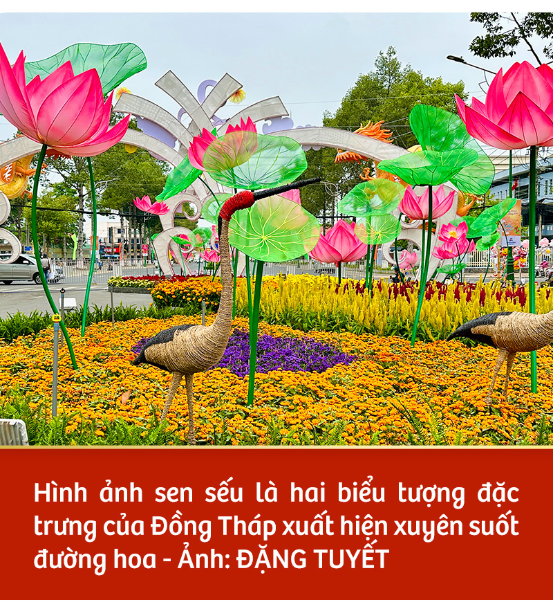 Đường hoa xuân Cao Lãnh: ‘Đồng Tháp Sen Hồng, Bứt phá tiên phong’ - Ảnh 4.
