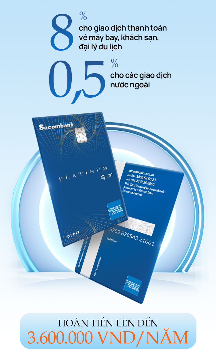 Bộ đôi thẻ Platinum American Express, mảnh ghép hoàn hảo cho hệ sinh thái thanh toán Sacombank - Ảnh 6.