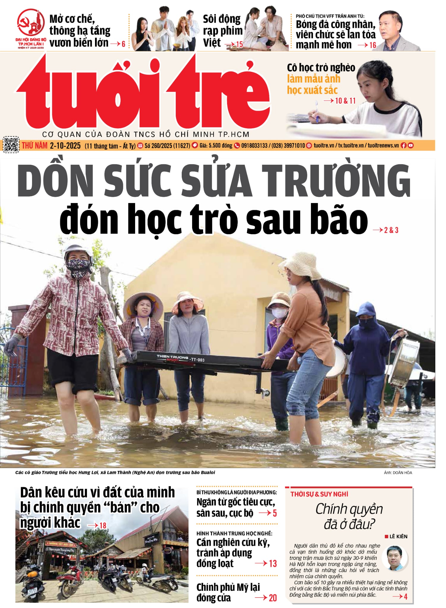 Dồn sức sửa trường đón học trò sau bão - Ảnh 4.