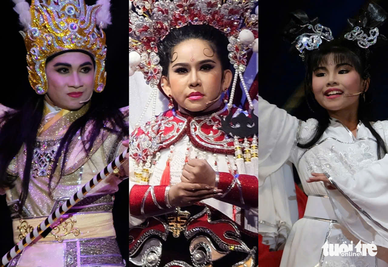 Bình Tinh khóc nức nở nhìn con trai cố nghệ sĩ Chinh Nhân ca diễn trên sân khấu Huỳnh Long - Ảnh 1.