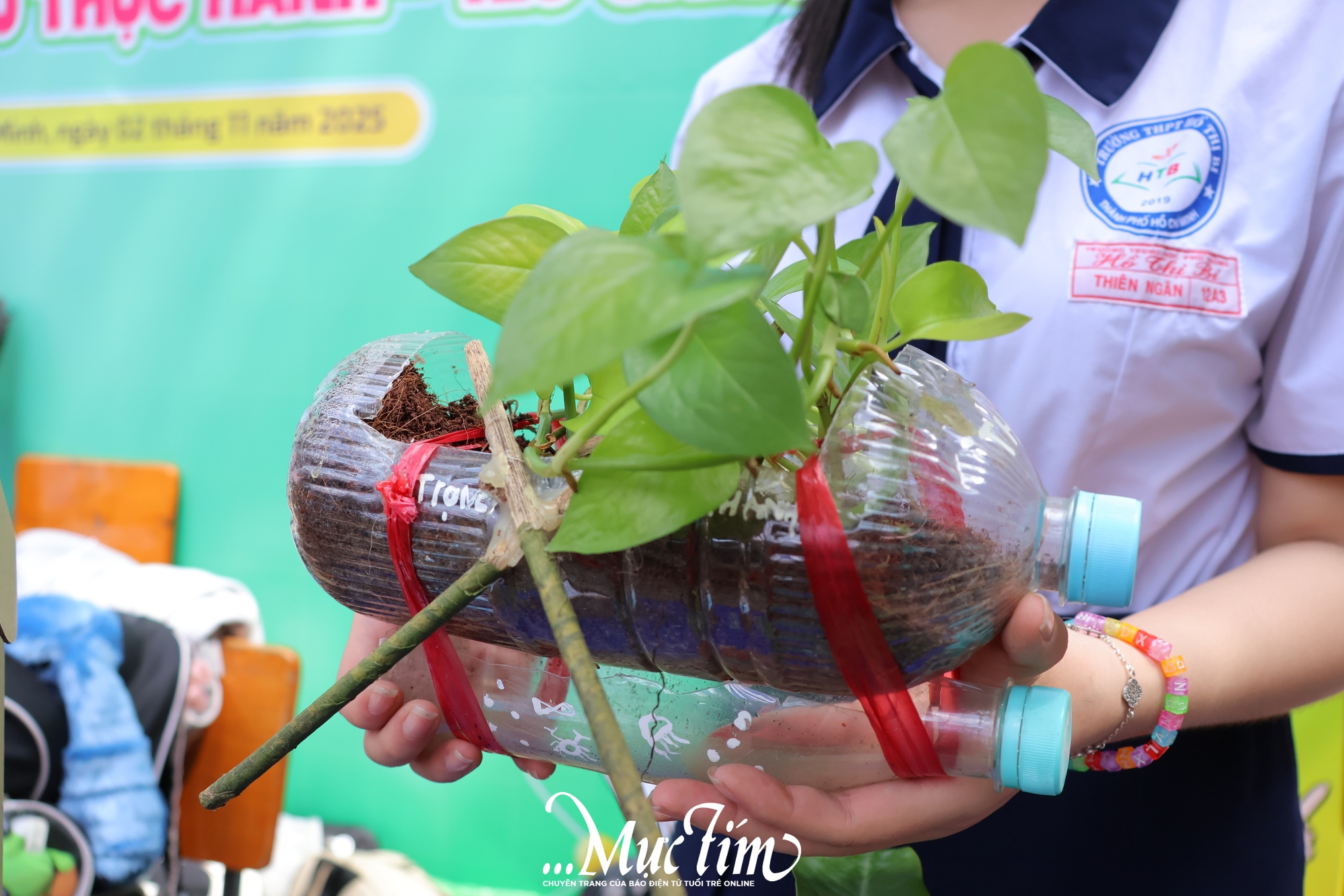 Độc đáo giấy từ thân cây chuối tại Ngày hội Học sinh Trung học phổ thông - Ảnh 7.