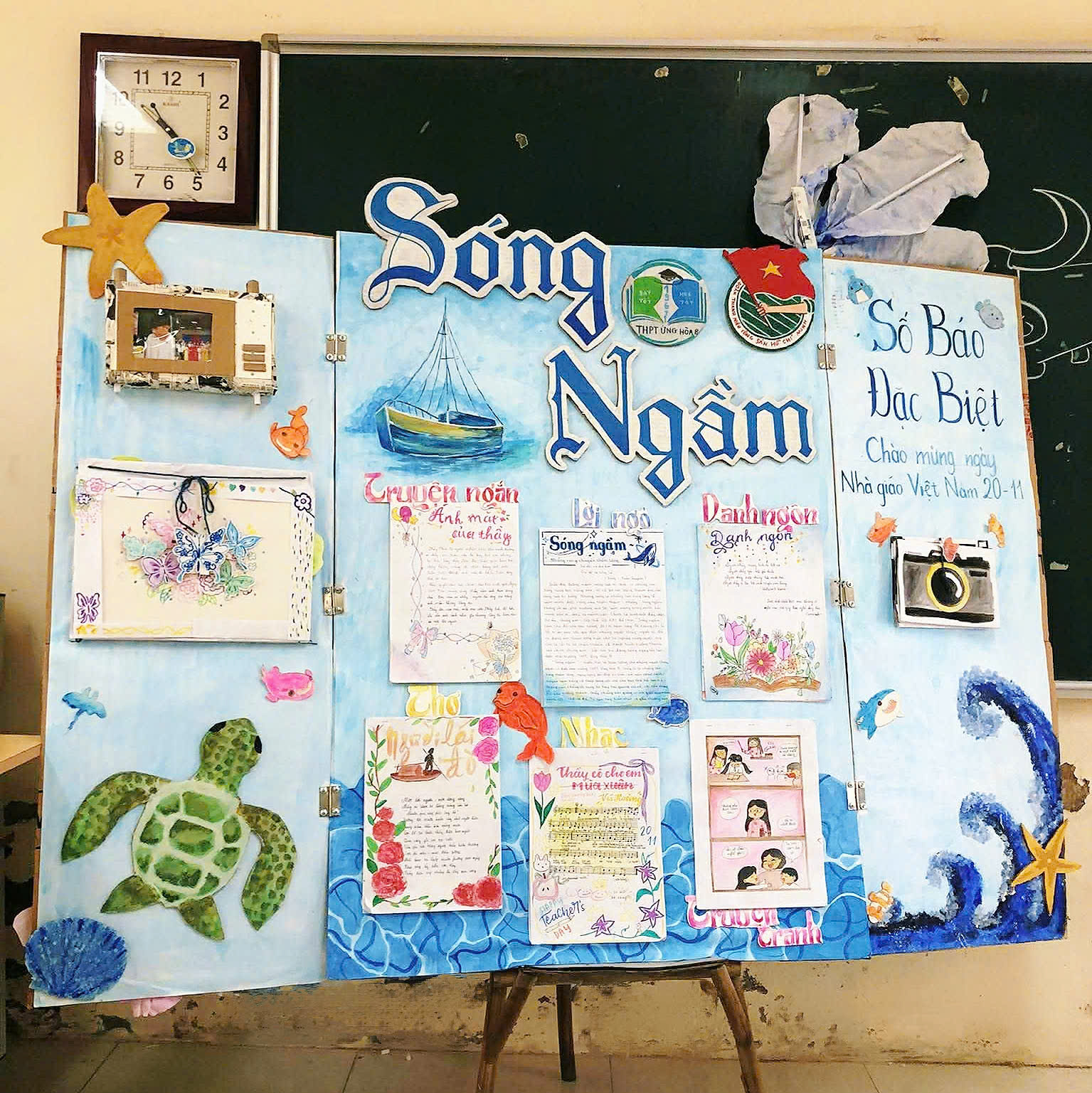 Tờ báo tường gây sốt mạng xã hội của học sinh Trường THPT Ứng Hòa B (Hà Nội)- Ảnh 2.