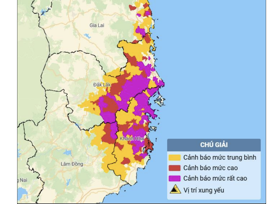 Mưa tiếp tục trút xuống, rủi ro thiên tai tại Khánh Hòa, Đắk Lắk vẫn ở cấp 2 - Ảnh 1.