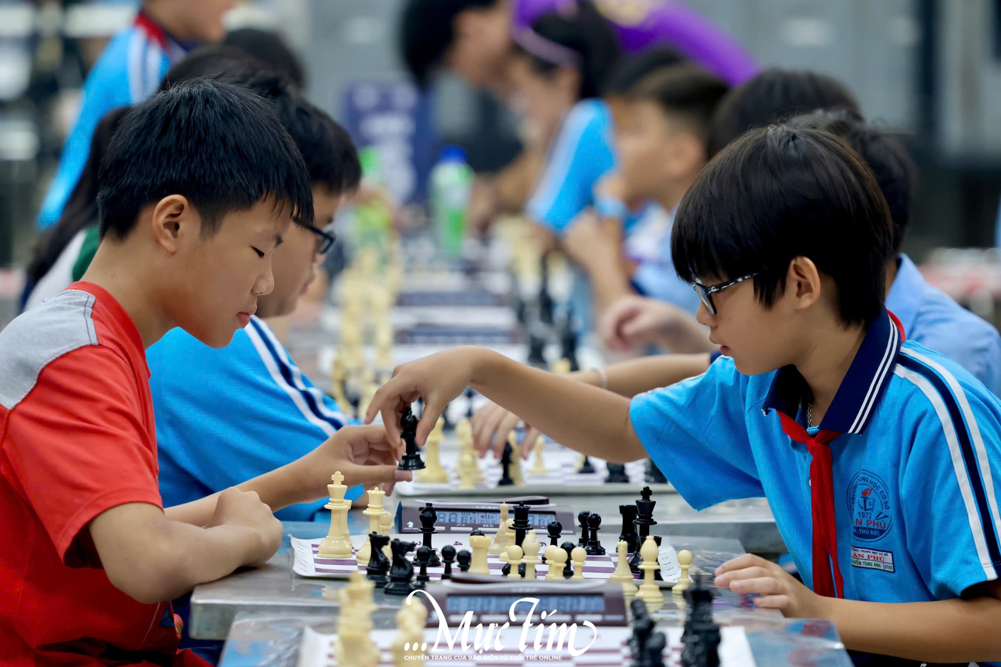105 kỳ thủ nhí Trường THCS An Phú tranh tài sôi nổi tại Giải cờ vua- Ảnh 1.