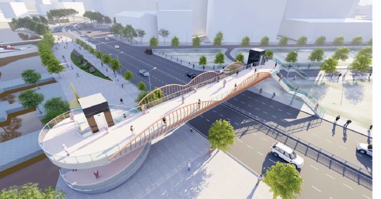 Triển khai xây 2 cầu đi bộ qua đường Tôn Đức Thắng, đặt mốc thời gian hoàn thành  - Ảnh 2.