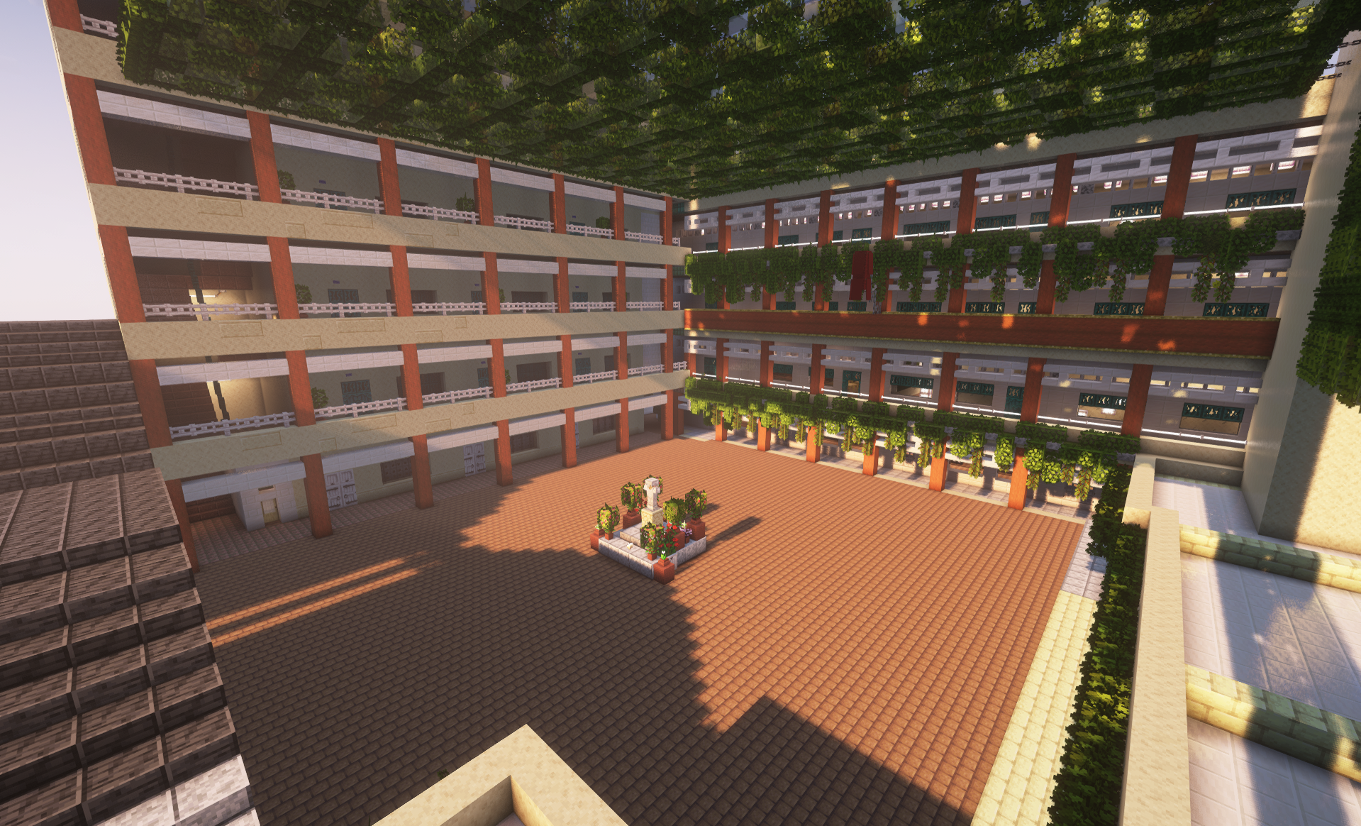 Học sinh Trường THPT Nguyễn Trung Trực 'xây' trường trong game Minecraft khiến ai nấy trầm trồ- Ảnh 2.