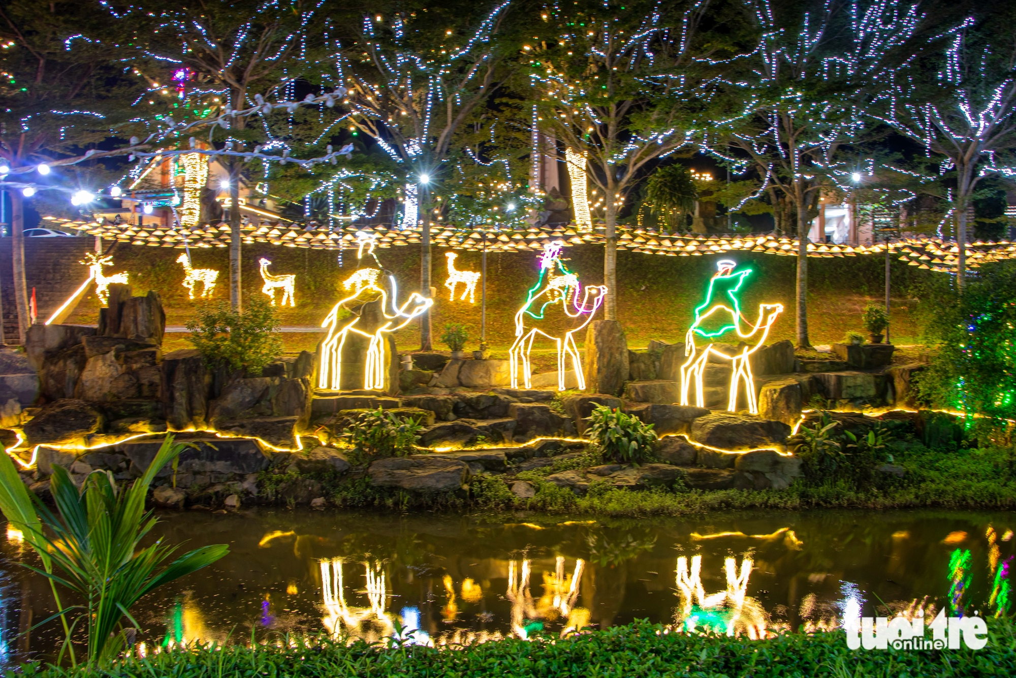 Churches in Da Nang draw crowds as Christmas lights switch on- Ảnh 4.