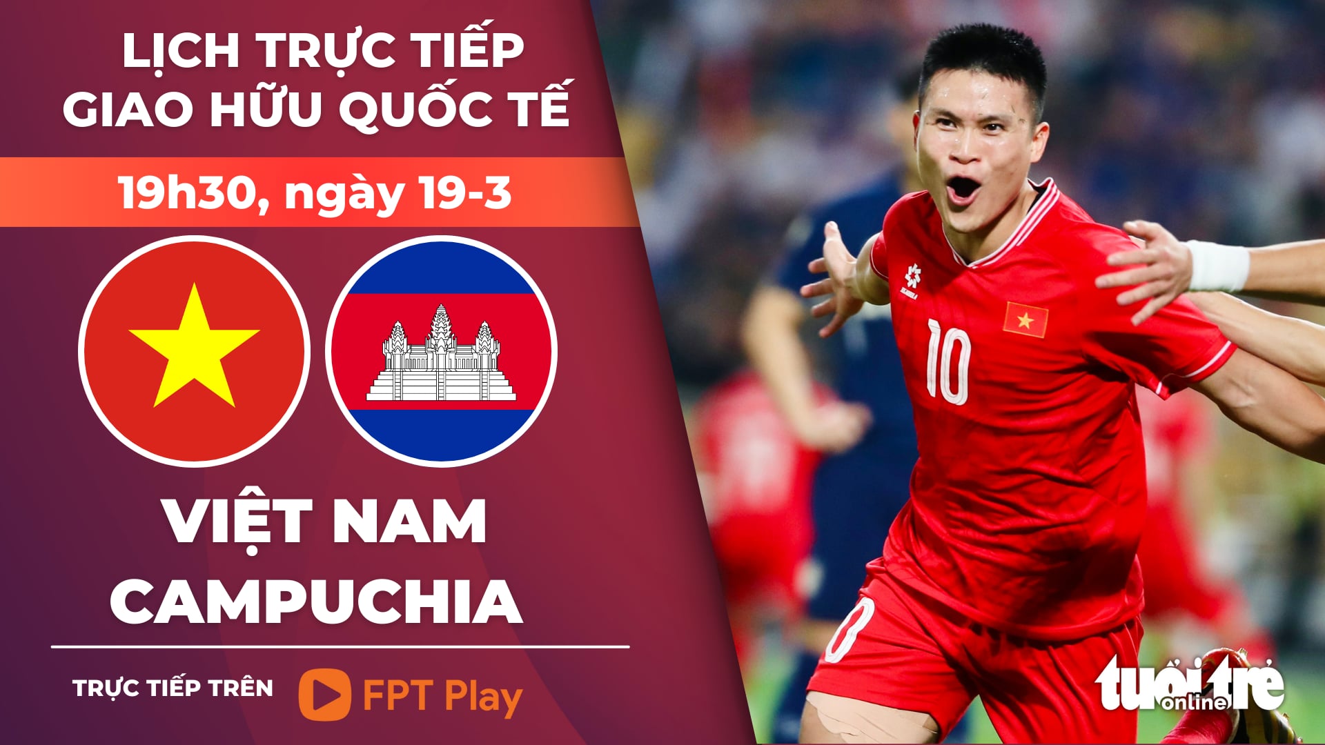 Lịch trực tiếp giao hữu quốc tế: Việt Nam đấu với Campuchia - Ảnh 1.