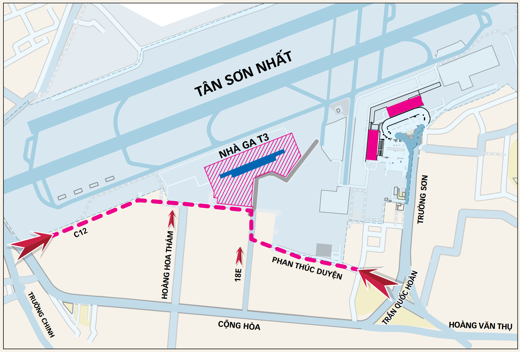 タンソンニャット空港を利用する乗客は、間違ったターミナルに入らないように注意する必要があります - 写真 2。 Khách đi sân bay Tân Sơn Nhất coi chừng... nhầm nhà ga - Ảnh 2.
