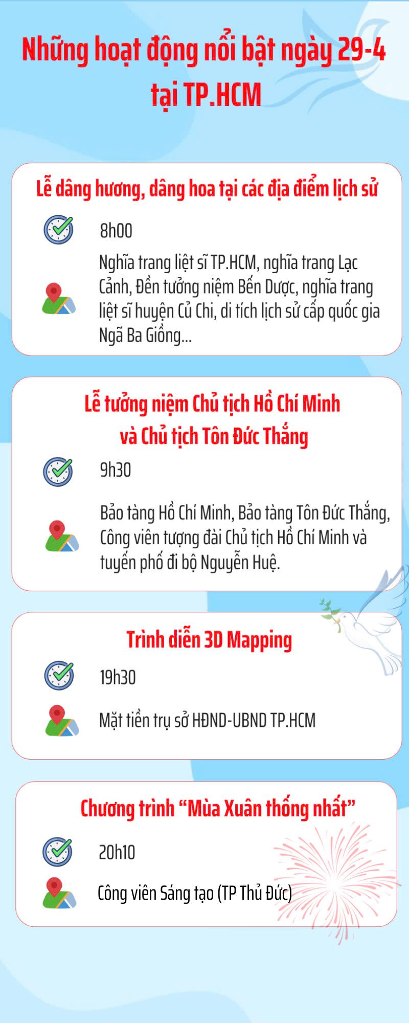Ngày 29-4, TP.HCM có những hoạt động nổi bật nào? - Ảnh 1.