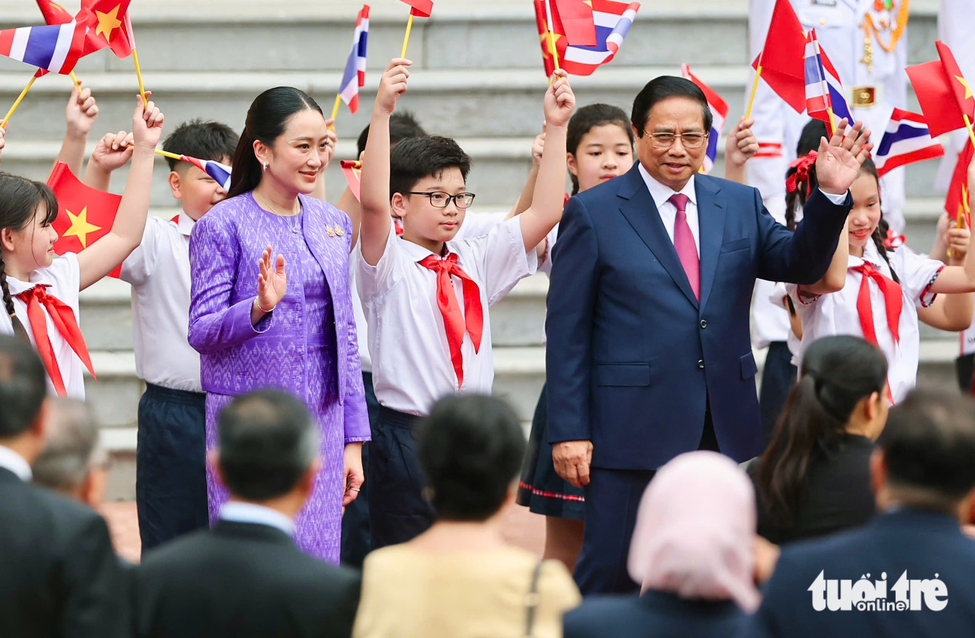 Lễ đón Thủ tướng Thái Lan Paetongtarn Shinawatra thăm Việt Nam - Ảnh 4.