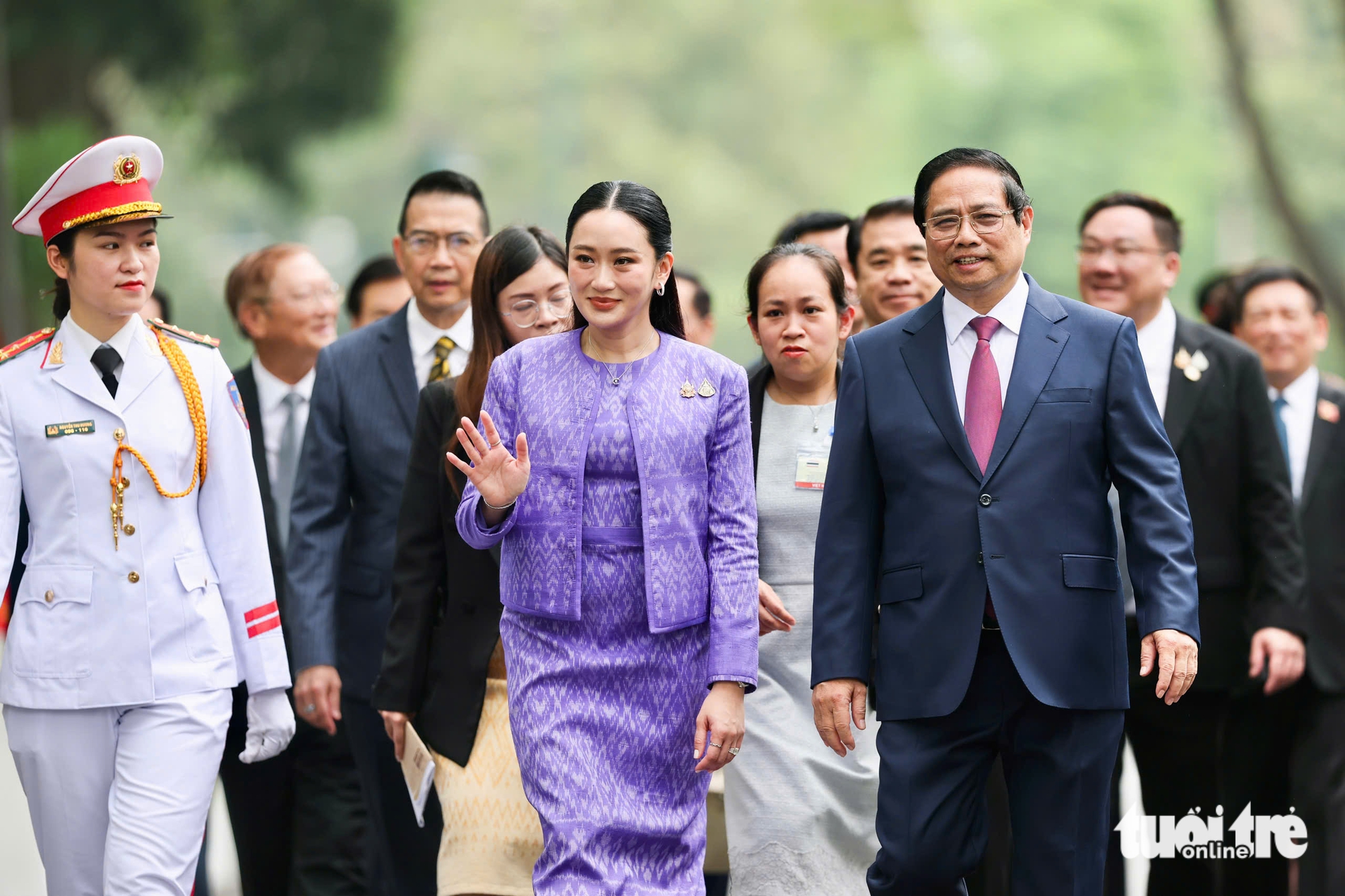 Lễ đón Thủ tướng Thái Lan Paetongtarn Shinawatra thăm Việt Nam - Ảnh 6.