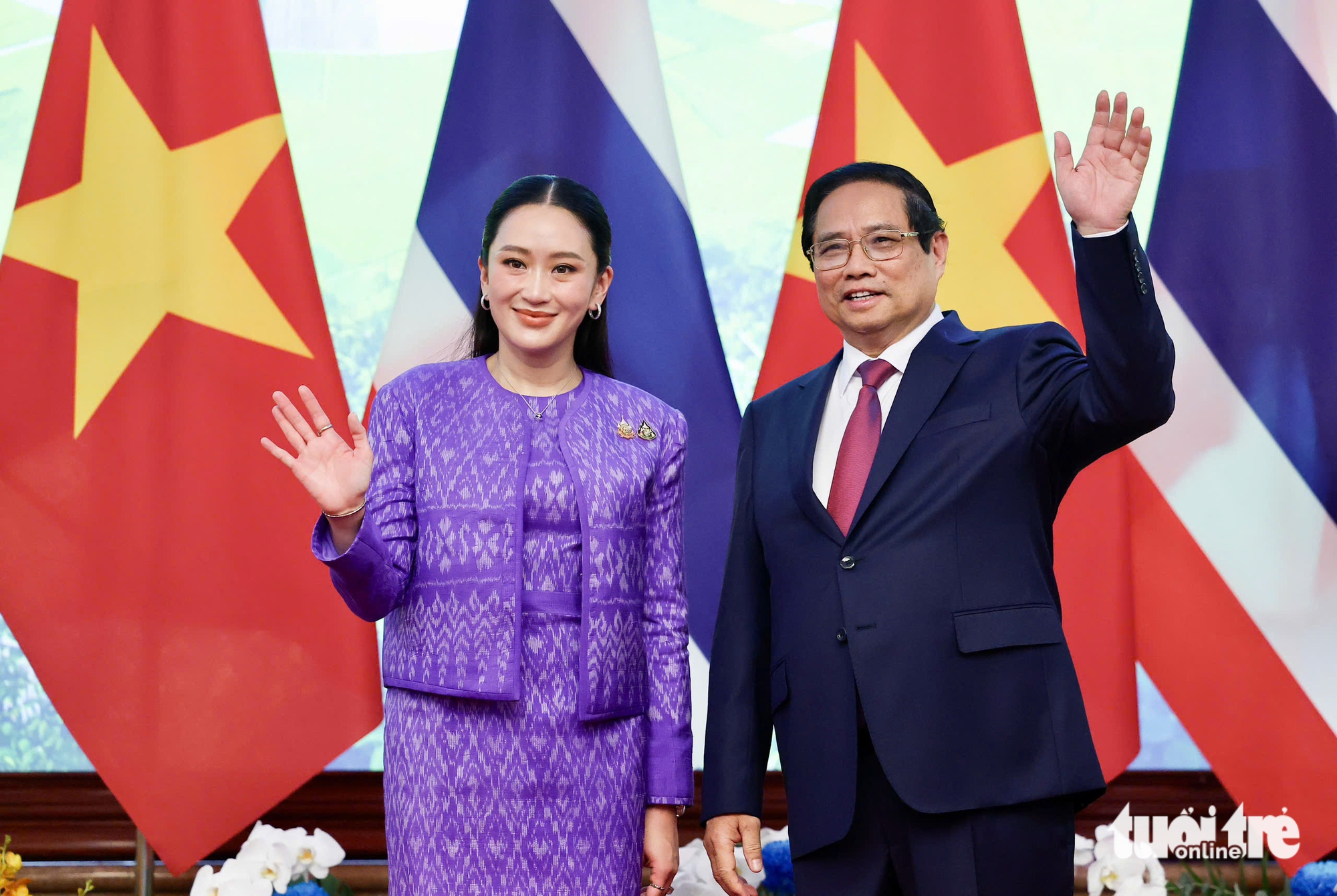 Lễ đón Thủ tướng Thái Lan Paetongtarn Shinawatra thăm Việt Nam - Ảnh 8.